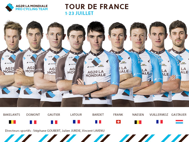 AG2R La Mondiale Pro Cycling Team Riders for the Tour de France 2017
