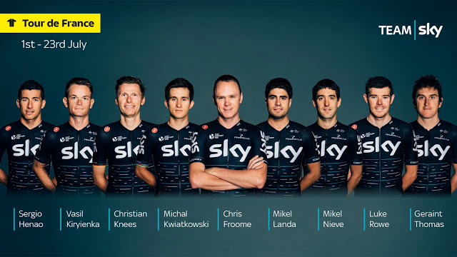 Team Sky announced its lineup for the 2017 Tour de France