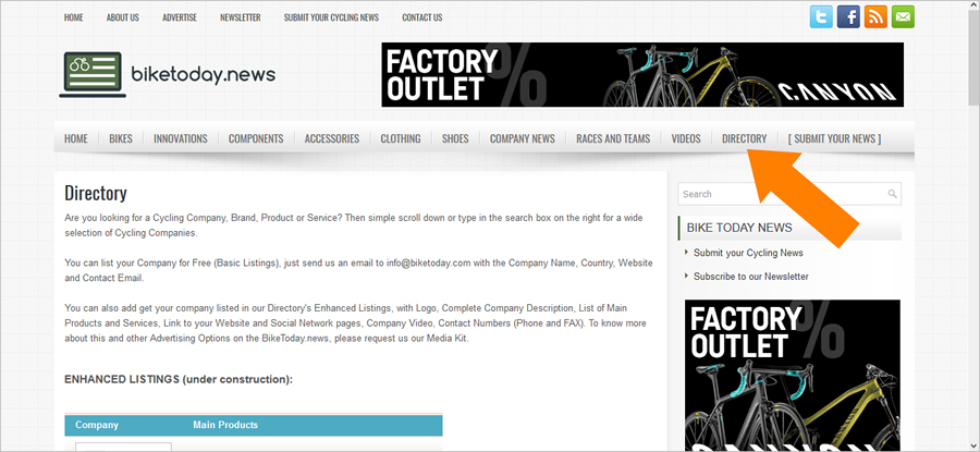 New Directory Section on BikeToday.news