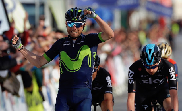 Alexandro Valverde from Movistar Team won the first stage of Ruta del Sol, Vuelta Ciclista a Andalucía 2017