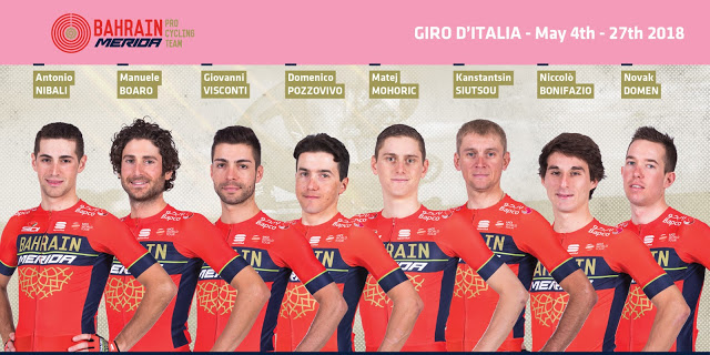 Bahrain Merida Pro Cycling Team at 101st Giro d‘Italia