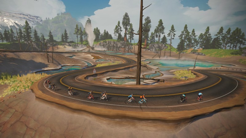 Ride with Giants in Zwift Titans Grove