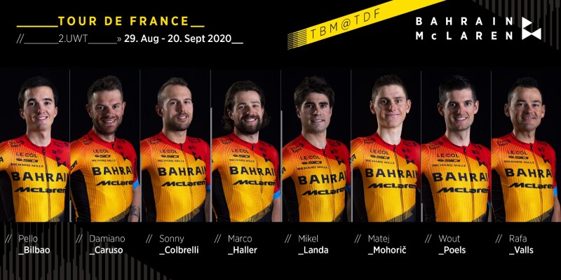 Team Bahrain McLAREN Announces 2020 Tour de France Squad