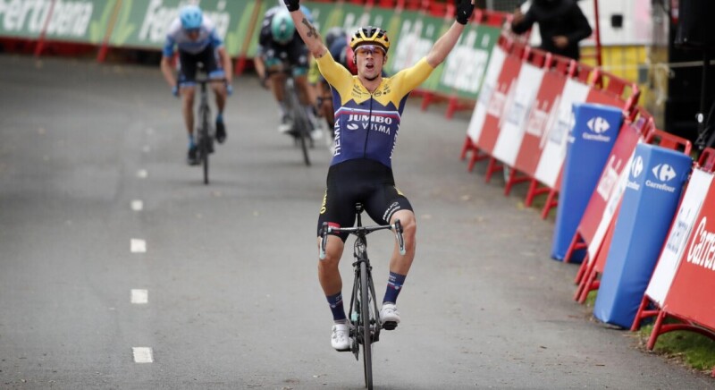 Roglic Finishes Off Teamwork on Steep Alto de Arrate and Takes Red Jersey