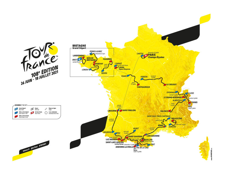 Here is the Official Tour de France 2021 Route!