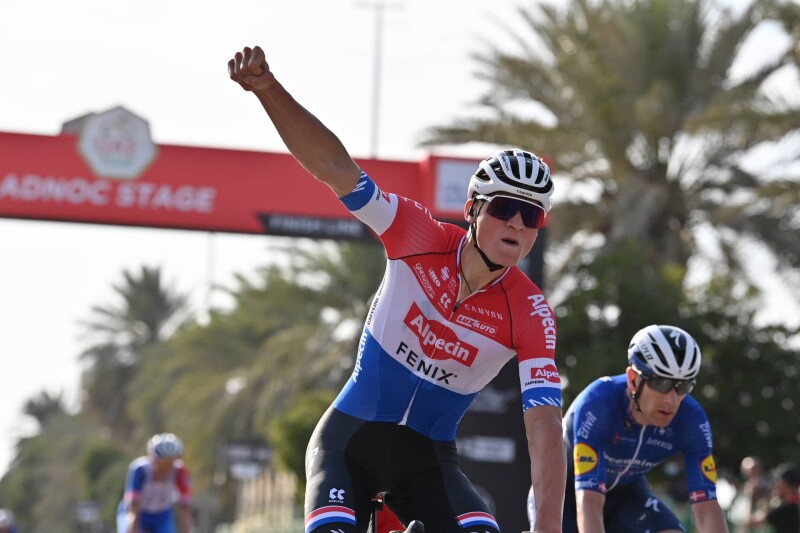 Van der Poel Wins Stage 1, the ADNOC Stage, of the UAE Tour and Wears the First Red Jersey
