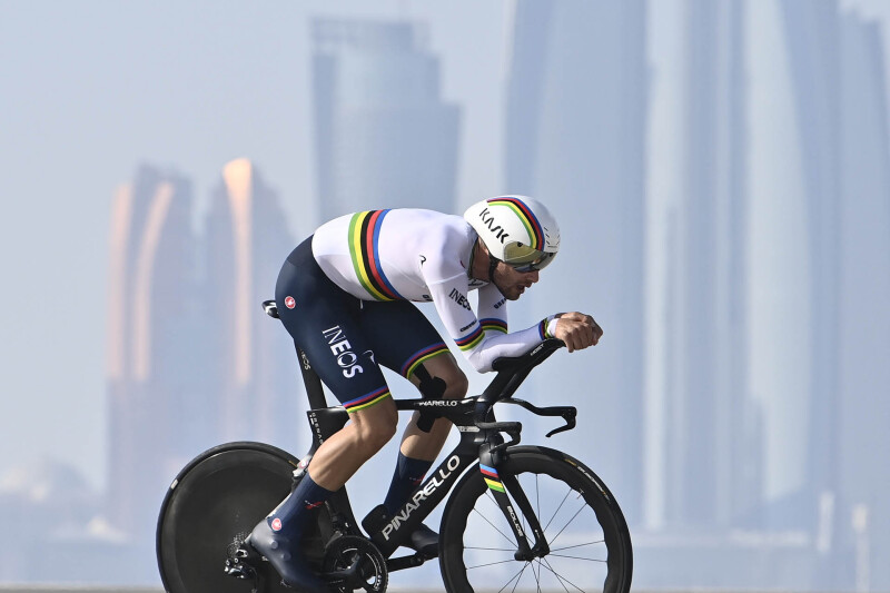 Filippo Ganna Wins Stage 2, the Abu Dhabi Sports Council Stage, of the UAE Tour. Tadej Pogačar is the New Red Jersey