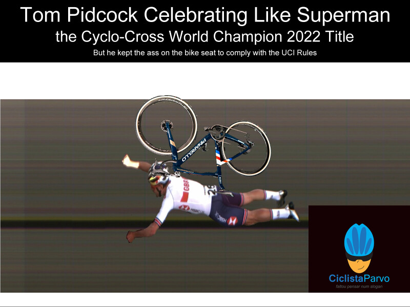 Tom Pidcock Celebrating Like Superman