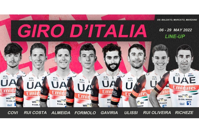 UAE Team Emirates Giro d'Italia Line-up 2022