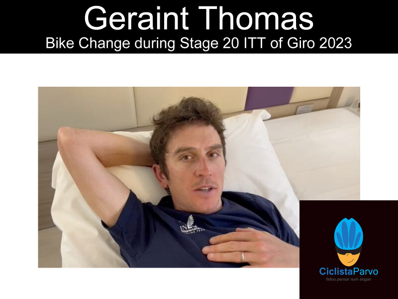 Geraint Thomas Bike Change during Stage 20 ITT of Giro 2023