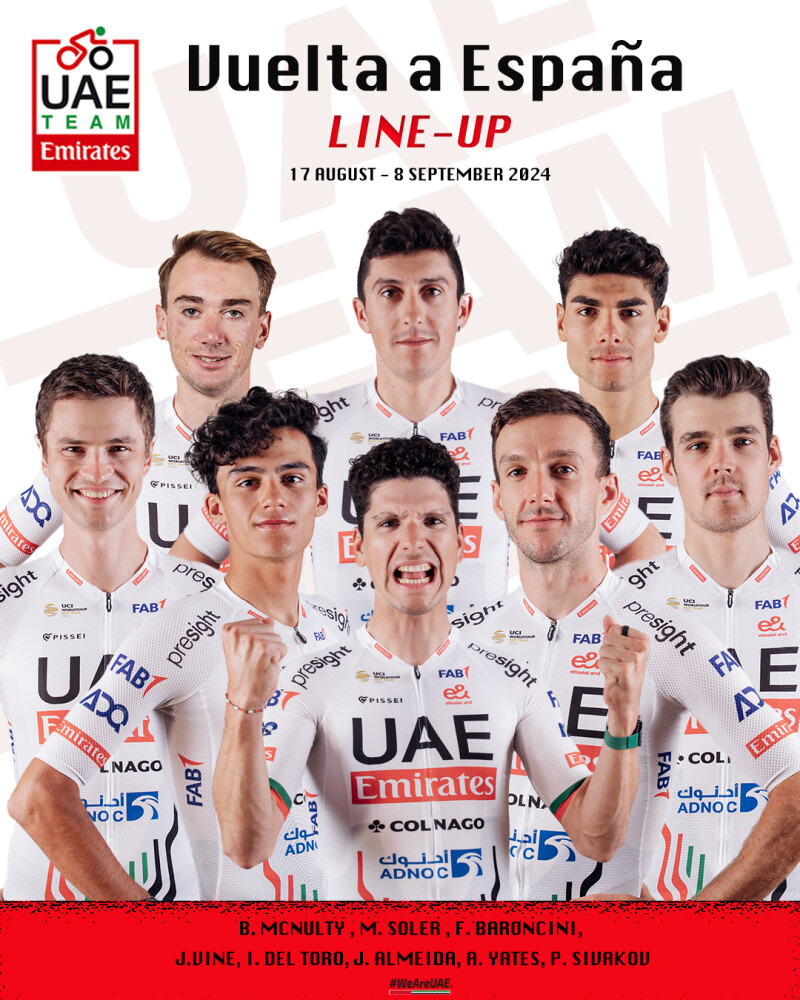 UAE Team Emirates Line-up unveiled for La Vuelta España