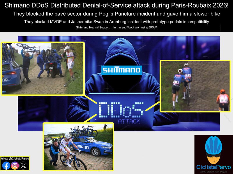 Shimano DDoS Distributed Denial-of-Service attack during Paris-Roubaix 2026!