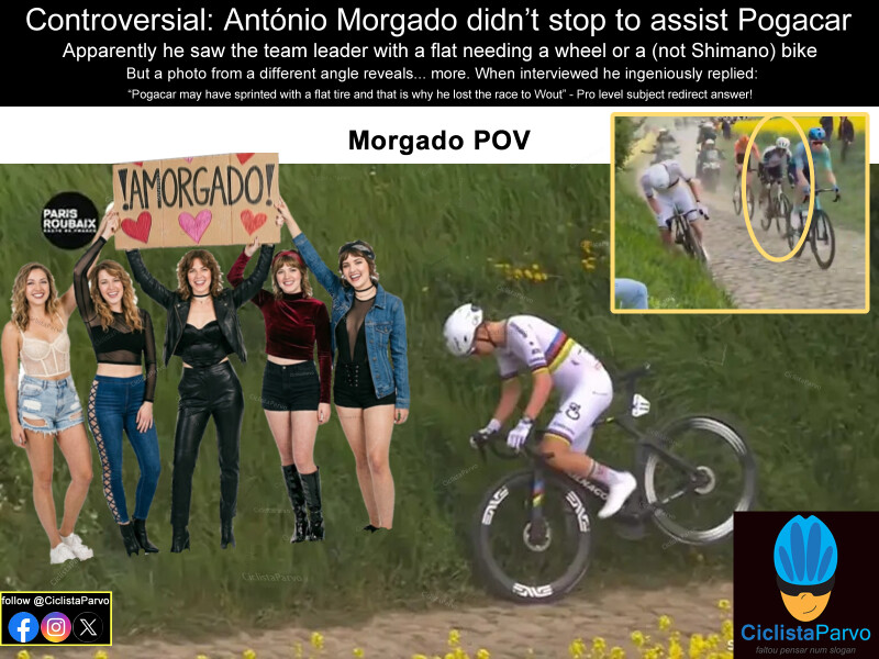 Controversial: António Morgado didn't stop to assist Pogacar