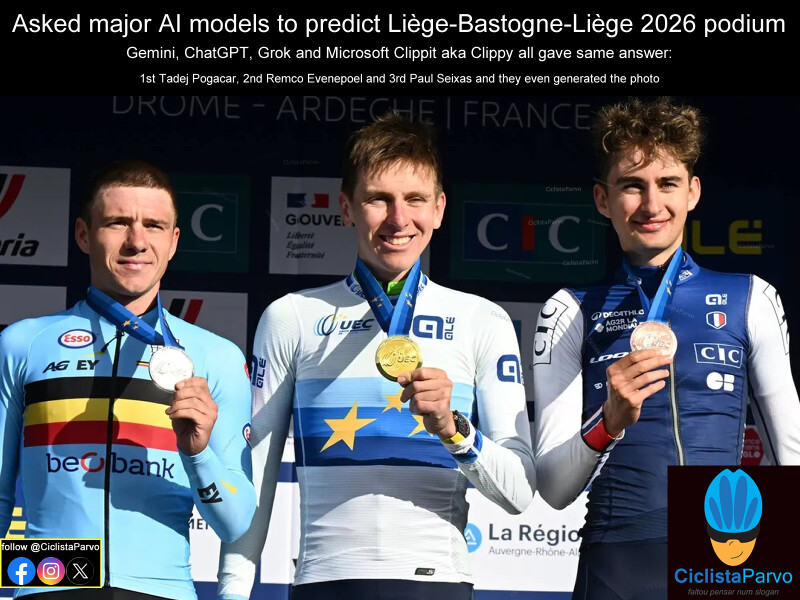 Asked major AI models to predict Liège-Bastogne-Liège 2026 podium...