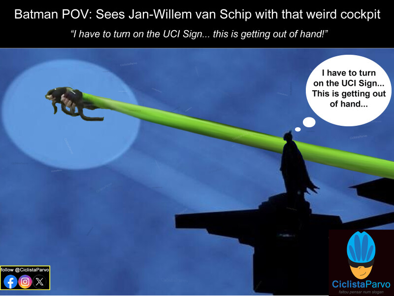 Batman POV: Sees Jan-Willem van Schip with that weird cockpit