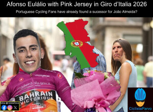 Afonso Eulálio with Pink Jersey in Giro d'Italia 2026