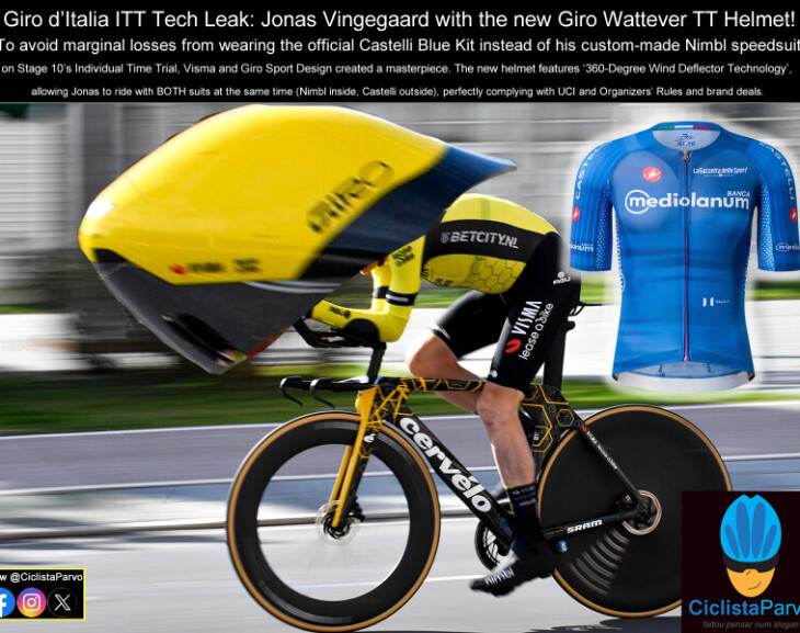 Giro d'Italia ITT Tech Leak: Jonas Vingegaard with the new Giro Wattever TT Helmet!