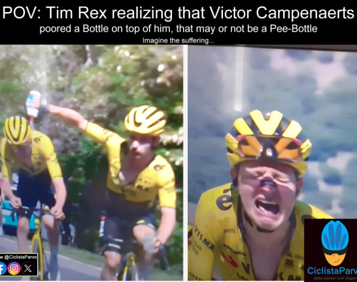 POV: Tim Rex realizing that Victor Campenaerts poured a bottle on top of him