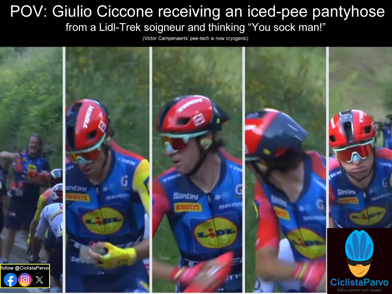 POV: Giulio Ciccone receiving an iced-pee pantyhose