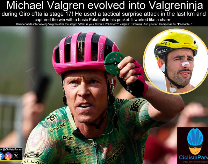 Michael Valgren evolved into Valgreninja during Giro d'Italia stage 17!