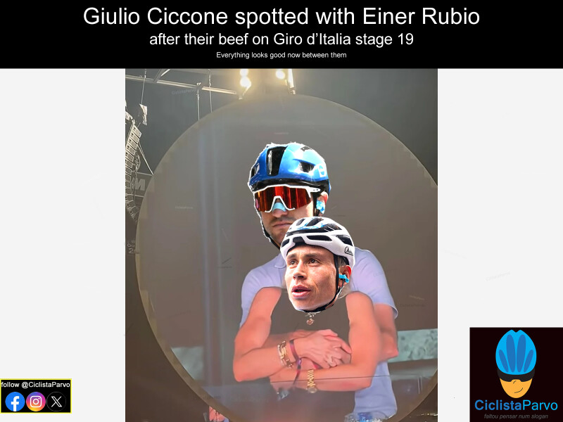Giulio Ciccone spotted with Einer Rubio