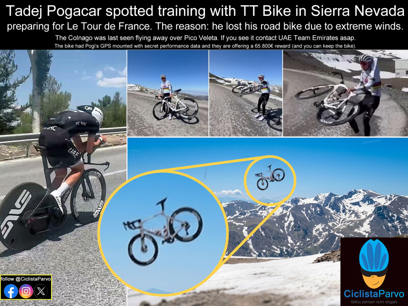 Tadej Pogacar spotted training with TT Bike in Sierra Nevada