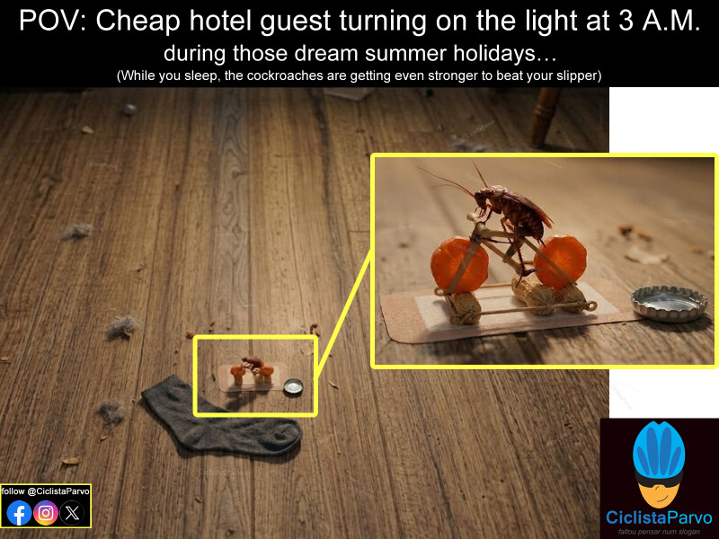 POV: Cheap hotel guest turning on the light at 3 A.M. during those dream summer holidays…