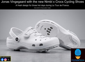 Jonas Vingegaard with the new Nimbl x Crocs Cycling Shoes