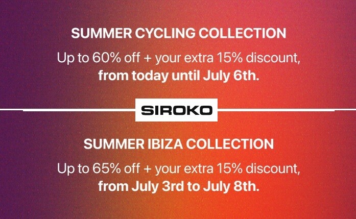 SIROKO Flash Sale: Up To 65% off + 15% off using BIKETODAY coupon