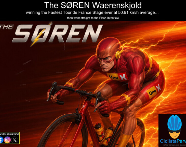 The SØREN Waerenskjold winning the Fastest Tour de France Stage ever at 50.91 km/h average