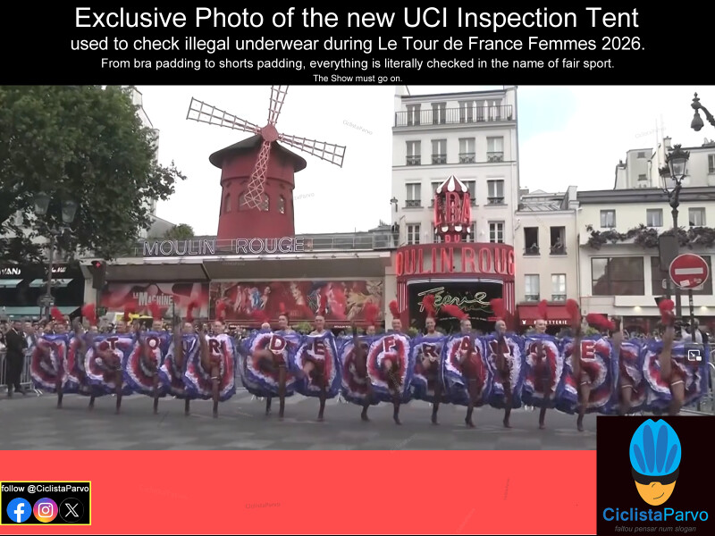 Exclusive Photo of the new UCI Inspection Tent used to check illegal underwear