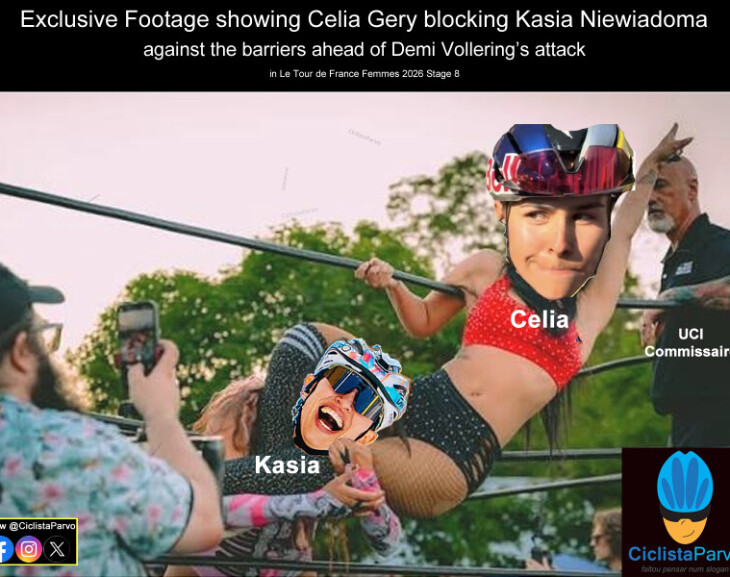 Exclusive Footage showing Celia Gery blocking Kasia Niewiadoma against the barriers